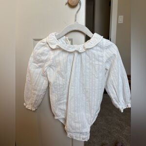 Zara Cream Baby romper with Ruffled Collar
